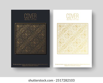 cover of elegant pattern motif in gold color