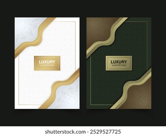 cover of elegant pattern motif in gold color