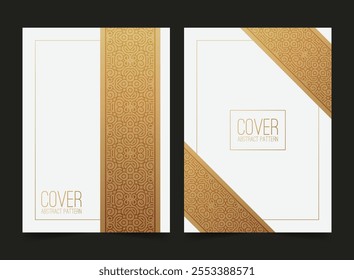 cover of elegant pattern motif in gold color