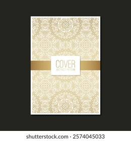 cover of elegant pattern motif in gold color