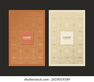cover of elegant pattern motif in gold color