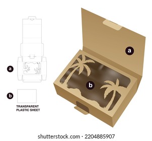 Cubierta "flip box" con la ventana de la palma de la plantilla de corte y mofa 3D