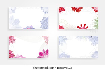 portada con conjunto de fondo vectorial de material de diseño floral