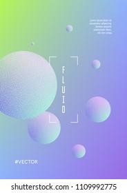 Cover fluid with round shapes. Gradient circles on holographic background. Modern hipster template for placards, banners, flyers, report, brochure. Minimal cover fluid in vibrant neon colors.