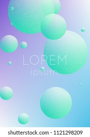 Cover fluid with round shapes. Gradient circles on holographic background. Modern hipster template for placards, banners, flyers, report, brochure. Minimal cover fluid in vibrant neon colors.