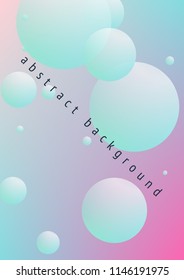 Cover fluid with round shapes. Gradient circles on holographic background. Modern hipster template for placards, banners, flyers, report, brochure. Minimal cover fluid in vibrant neon colors.