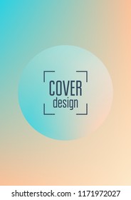 Cover fluid with round shapes. Gradient circles on holographic background. Modern hipster template for placards, banners, flyers, report, brochure. Minimal cover fluid in vibrant neon colors.