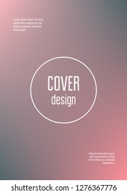 Cover fluid with round shapes. Gradient circles on holographic background. Modern hipster template for placards, banners, flyers, report, brochure. Minimal cover fluid in vibrant neon colors.