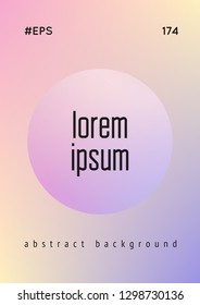 Cover fluid with round shapes. Gradient circles on holographic background. Modern hipster template for placards, banners, flyers, report, brochure. Minimal cover fluid in vibrant neon colors.