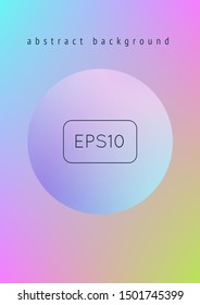 Cover fluid with round shapes. Gradient circles on holographic background. Modern hipster template for placards, banners, flyers, report, brochure. Minimal cover fluid in vibrant neon colors.