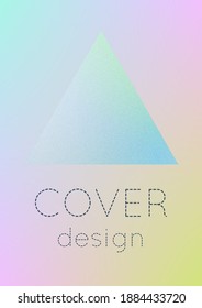 Cover fluid with round shapes. Gradient circles on holographic background. Modern hipster template for placards, banners, flyers, report, brochure. Minimal cover fluid in vibrant neon colors.