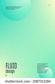 Cubra el fluido con formas redondeadas. círculos degradados sobre fondo holográfico. Plantilla moderna de hipster para carteles, pancartas, volantes, reportes, folletos. Líquido mínimo de cobertura en colores vibrantes de neón.