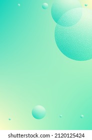 Cover fluid with round shapes. Gradient circles on holographic background. Modern hipster template for placards, banners, flyers, report, brochure. Minimal cover fluid in vibrant neon colors.