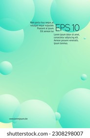Cover fluid with round shapes. Gradient circles on holographic background. Modern hipster template for placards, banners, flyers, report, brochure. Minimal cover fluid in vibrant neon colors.
