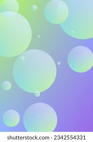 Cover fluid with round shapes. Gradient circles on holographic background. Modern hipster template for placards, banners, flyers, report, brochure. Minimal cover fluid in vibrant neon colors.