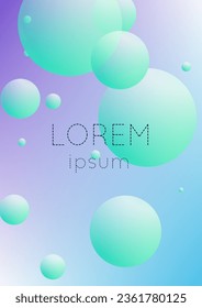 Cubra el fluido con formas redondeadas. círculos degradados sobre fondo holográfico. Plantilla moderna de hipster para carteles, pancartas, volantes, reportes, folletos. Líquido mínimo de cobertura en colores vibrantes de neón.