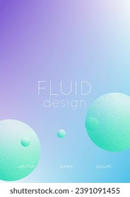 Cover fluid with round shapes. Gradient circles on holographic background. Modern hipster template for placards, banners, flyers, report, brochure. Minimal cover fluid in vibrant neon colors.