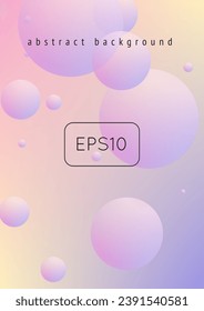 Cover fluid with round shapes. Gradient circles on holographic background. Modern hipster template for placards, banners, flyers, report, brochure. Minimal cover fluid in vibrant neon colors.