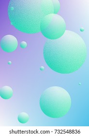 Cover fluid with round shapes. Gradient circles on holographic background. Modern hipster template for placards, banners, flyers, report, brochure. Minimal cover fluid in vibrant neon colors.