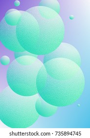 Cover fluid with round shapes. Gradient circles on holographic background. Modern hipster template for placards, banners, flyers, report, brochure. Minimal cover fluid in vibrant neon colors.