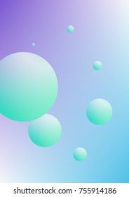 Cover fluid with round shapes. Gradient circles on holographic background. Modern hipster template for placards, banners, flyers, report, brochure. Minimal cover fluid in vibrant neon colors.