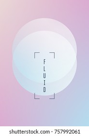 Cover fluid with round shapes. Gradient circles on holographic background. Modern hipster template for placards, banners, flyers, report, brochure. Minimal cover fluid in vibrant neon colors.