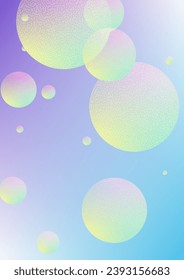 Cubra el fluido con formas redondeadas y textura de puntos de semitono. círculos degradados sobre fondo holográfico. Plantilla moderna para banners, volantes, reportes, folletos. Líquido mínimo de cobertura en colores vibrantes de neón.