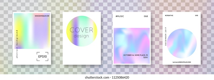 Cover fluid set. Abstract backgrounds. Memphis cover fluid with gradient mesh. 90s, 80s retro style. Pearlescent graphic template for book, annual, mobile interface, web app.