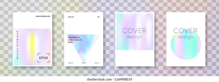 Cover fluid set. Abstract backgrounds. Bright cover fluid with gradient mesh. 90s, 80s retro style. Pearlescent graphic template for book, annual, mobile interface, web app.