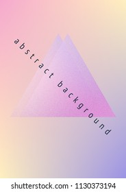 Cover fluid with triangle shapes. Gradient triangles on holographic background. Modern hipster template for banners, flyers, report, brochure. Minimal cover fluid in vibrant neon colors.