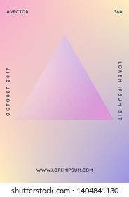 Cover fluid with triangle shapes. Gradient triangles on holographic background. Modern hipster template for banners, flyers, report, brochure. Minimal cover fluid in vibrant neon colors.