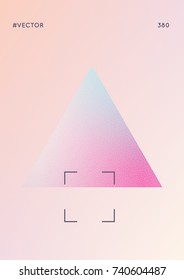 Cover fluid with triangle shapes. Gradient triangles on holographic background. Modern hipster template for banners, flyers, report, brochure. Minimal cover fluid in vibrant neon colors.