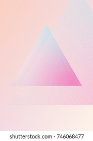 Cover fluid with triangle shapes. Gradient triangles on holographic background. Modern hipster template for placards, banners, flyers, report, brochure. Minimal cover fluid in vibrant neon colors.