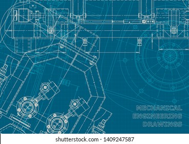 Cover, flyer, banner, background. Engineering drawing, technical documentation