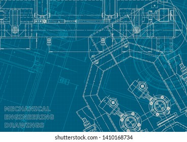 Cover, flyer, banner, background. Engineering drawing, technical documentation