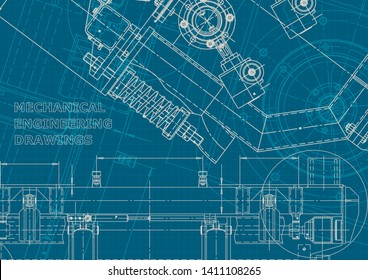 Cover, flyer, banner, background. Engineering drawing, technical documentation