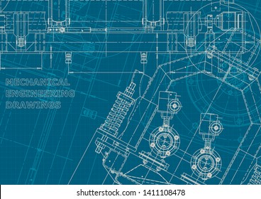 Cover, flyer, banner, background. Engineering drawing, technical documentation