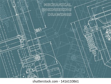 Cover, flyer, banner, background. Engineering drawing, technical documentation