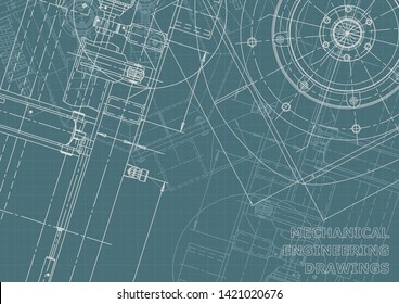 Cover, flyer, banner, background. Engineering drawing, technical documentation