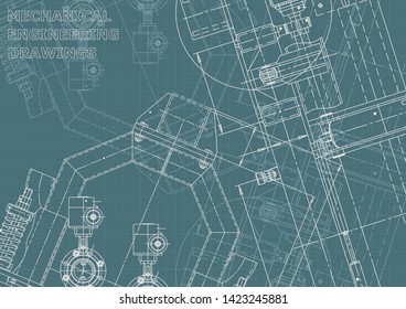 Cover, flyer, banner, background. Engineering drawing, technical documentation