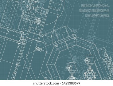 Cover, flyer, banner, background. Engineering drawing, technical documentation