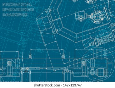 Cover, flyer, banner, background. Engineering drawing, technical documentation