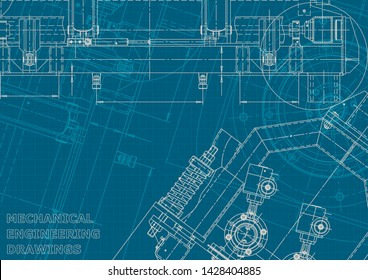 Cover, flyer, banner, background. Engineering drawing, technical documentation