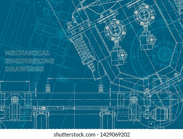 Cover, flyer, banner, background. Engineering drawing, technical documentation