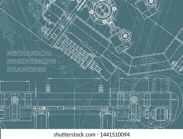 Cover, flyer, banner, background. Engineering drawing, technical documentation