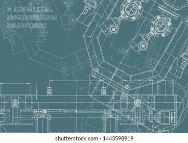 Cover Flyer Banner Background Engineering Drawing Stock Vector (Royalty ...