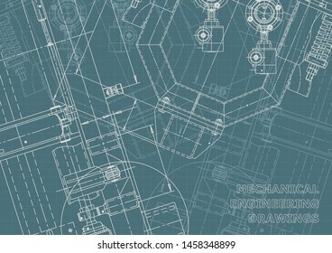 Cover, flyer, banner, background. Engineering drawing, technical documentation