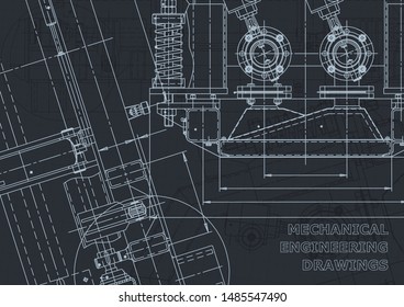 Cover, flyer, banner, background. Engineering drawing, technical documentation