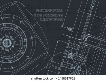 Cover, flyer, banner, background. Engineering drawing, technical documentation