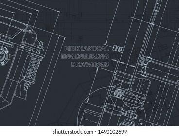 Cover, flyer, banner, background. Engineering drawing, technical documentation